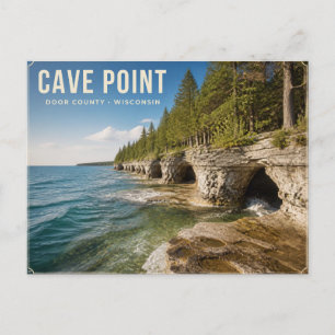 Cave Point Door County Wisconsin Postcard