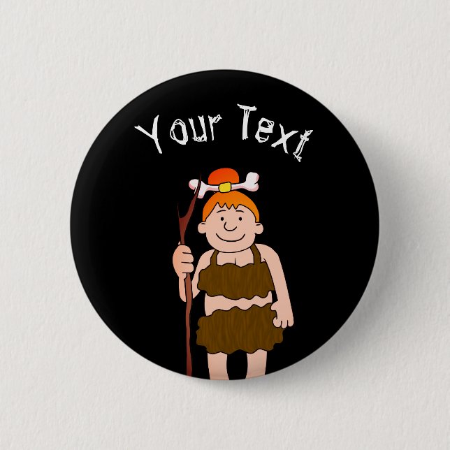 Cave Woman 2 Inch Round Button (Front)