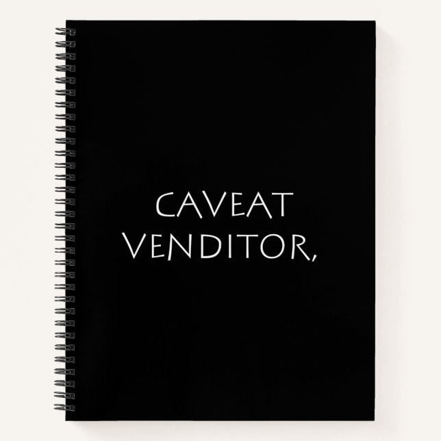 Caveat venditor notebook (Front)