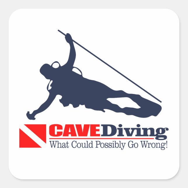 CAVEDiving Square Sticker (Front)