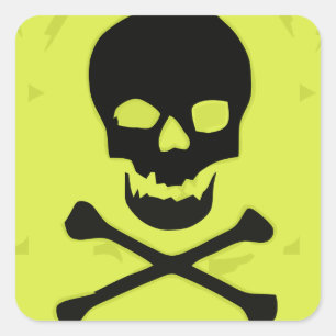Caveira amarela square sticker