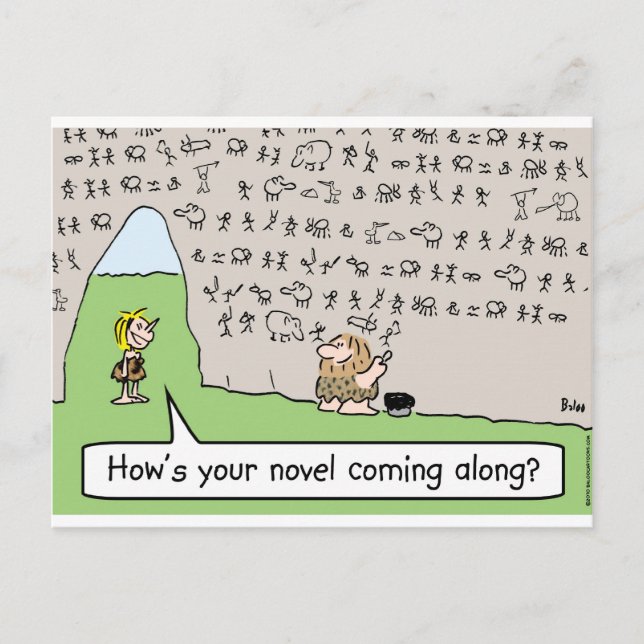 caveman cave painting novel postcard (Front)