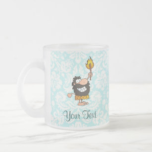 Caveman; Cute Frosted Glass Coffee Mug