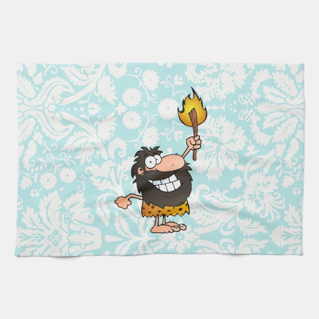 Caveman; Cute Kitchen Towel (Horizontal)