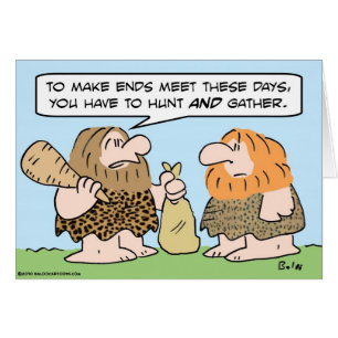 caveman ends meet hunt gather