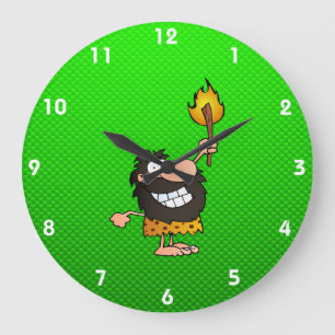 Caveman; Green Large Clock