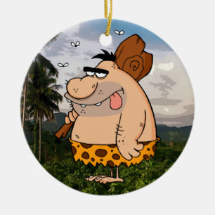 CAVEMAN HOLDING CLUB ORNAMENT