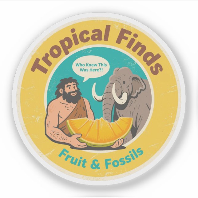 Caveman & Mammoth Retro Ancient Fruit Discovery (Front)