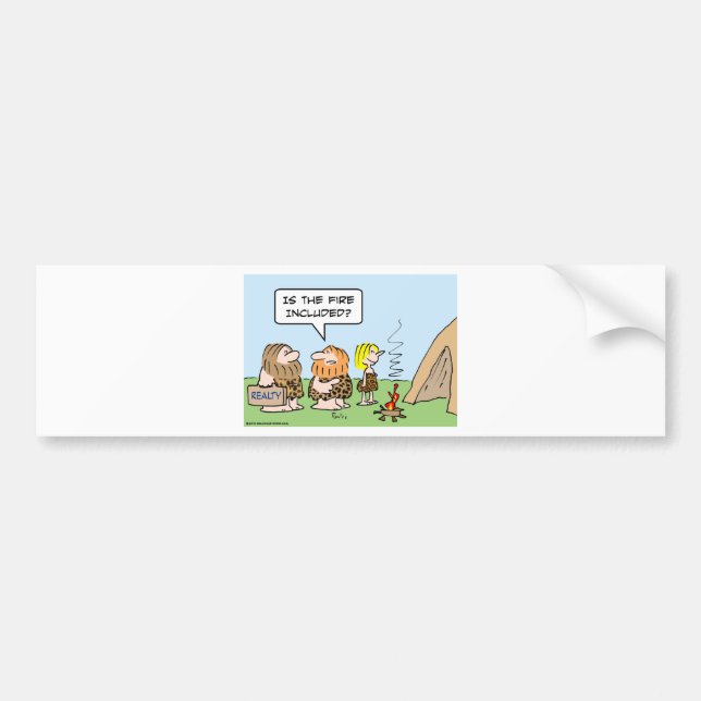 caveman realty fire included bumper sticker (Front)