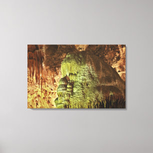 Caveman, stalactites and flowstone formations, Big Canvas Print