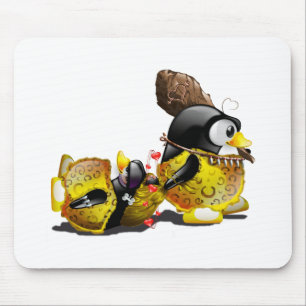 Caveman Tux in Love Mouse Pad