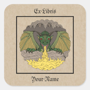 Cavern Dragon 2016 Bookplate Square Sticker