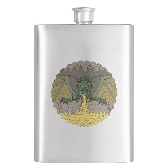 Cavern Dragon 2016 Hip Flask (Front)
