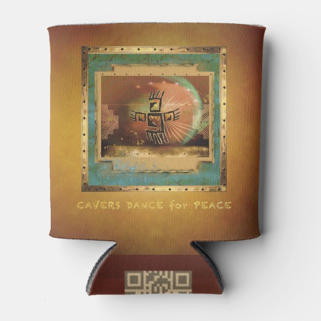 Cavers Dance for Peace Elegant Bronze Can Cooler a (Front)