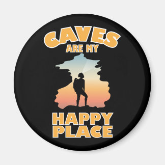 Caves are my Happy Place - Funny Caving Magnet
