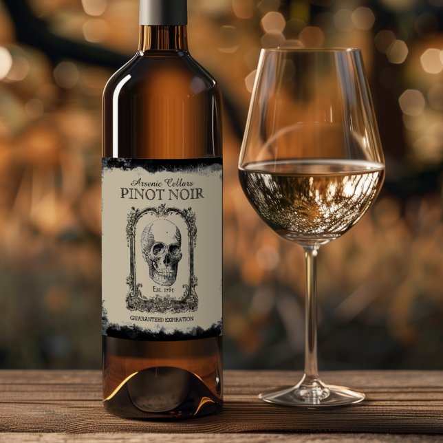 Caves Arsenic Pinot Noir Halloween Vin Étiquette (Créateur téléchargé)