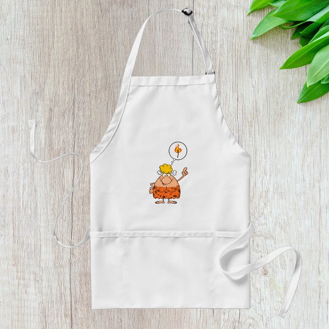 Cavewoman Thinking of Fire Stick Standard Apron (Creator Uploaded)