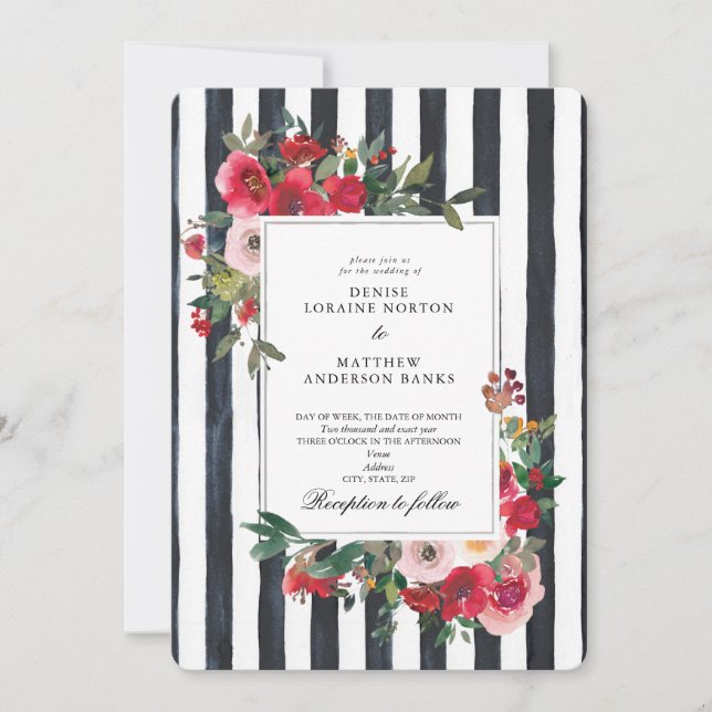 Caviar Black Wedding Invitation (Front)