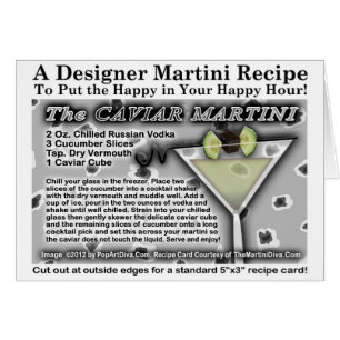 Caviar Martini Recipe Greeting - Note Card