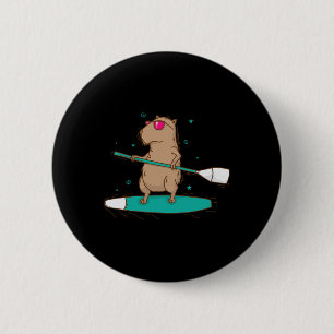 Caviidae Guinea Pig Surfing Rodent 2 Inch Round Button