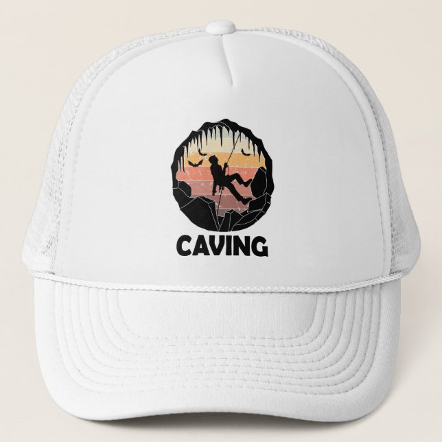 Caving - Cave Exploration Speleology Trucker Hat (Front)