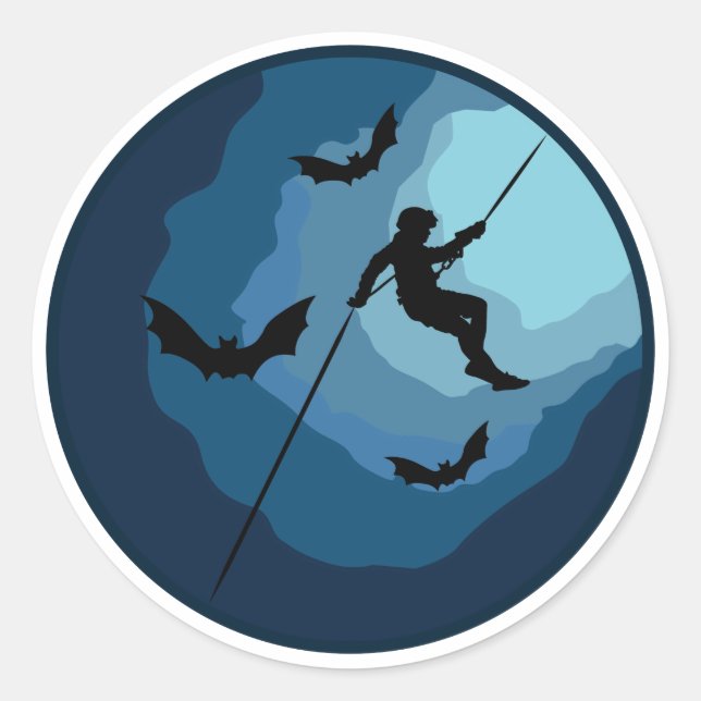 Caving Cave Spelunking Speleology Potholing Classic Round Sticker (Front)