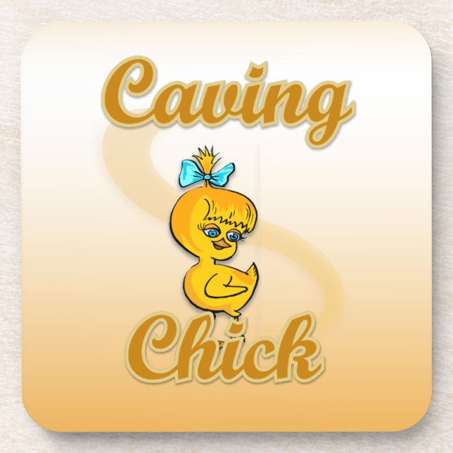 Caving Chick Coaster (Front)