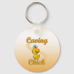 Caving Chick Keychain