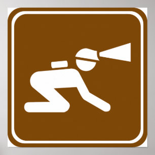 Caving Highway Sign