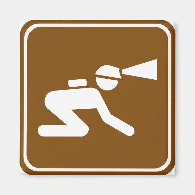 Caving Highway Sign Magnet (Front)