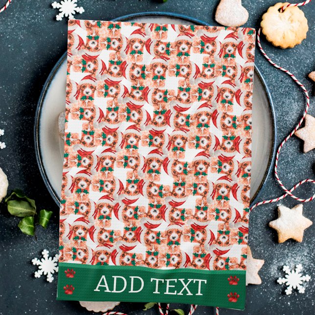 Cavoodle Christmas Dog Kitchen Towel (Creator Uploaded)