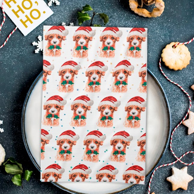 Cavoodle Dog Breed Christmas Stars Kitchen Towel (Creator Uploaded)