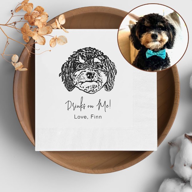 Cavoodle Dog Personalized Drink On Me Napkin (Creator Uploaded)