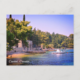 Cavtat, Croatia View of Beach Holiday Postcard