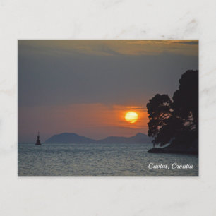 Cavtat, Croatia view of Sunset Holiday Postcard