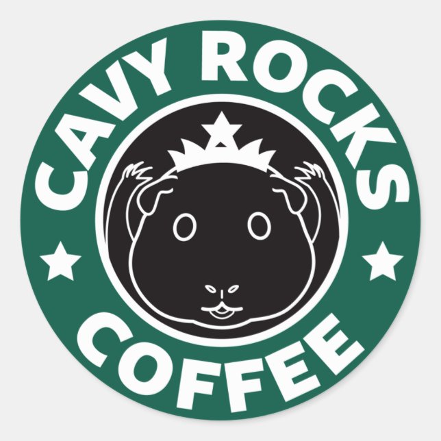 Cavy Rocks Coffee Sticker (Front)