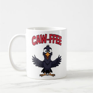 CAW-FFEE Funny Crow Coffee Lover  Mug