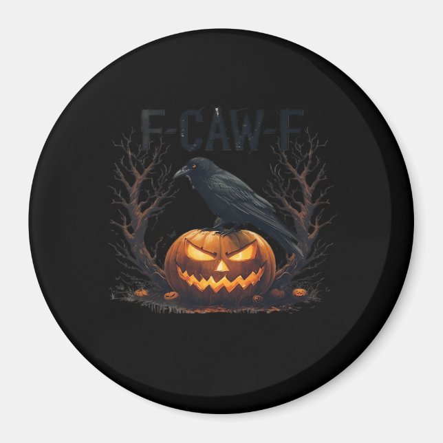 Caw-F's Spooky Pumpkin Halloween Classic Magnet (Front)