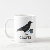 Cawfee Mug, Bird Mug, Crow Mug, Birding Gifts, Bir