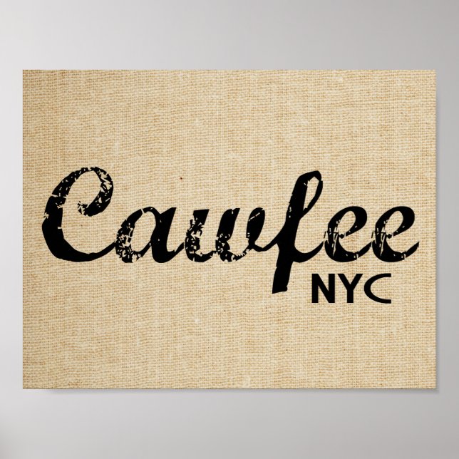 Cawfee New York funny poster (Front)