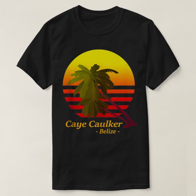 CAYE CAULKER, BELIZE BEACH SUNSET SMALL ISLAND VAC T-Shirt (Design Front)