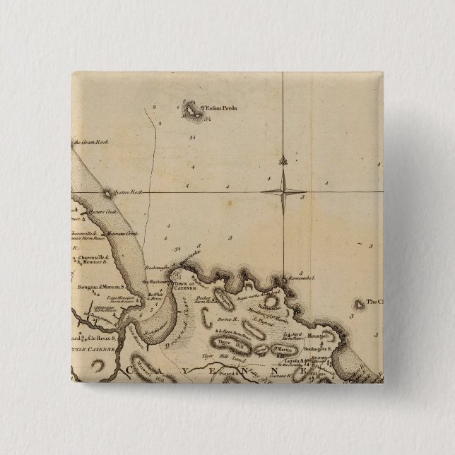 Cayenne 2 inch square button (Front)