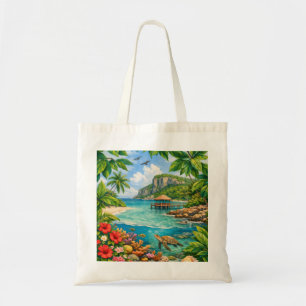 Cayman Brac Tropical Sea Turtle Beach Tote Bag