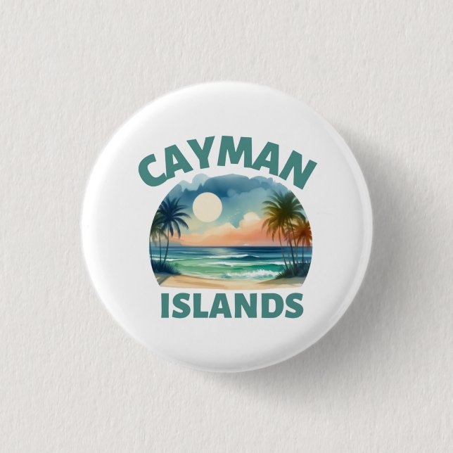 Cayman island 1 inch round button (Front)