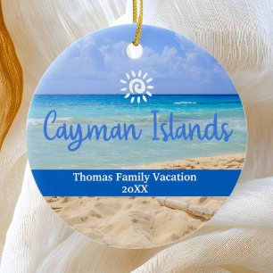 Cayman Islands Beach Vacation Family Trip Ceramic Ornament