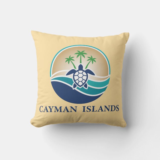 Cayman Islands Caribbean Throw Pillow (Front)