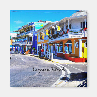Cayman Islands Colourful Shops Magnet