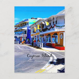 Cayman Islands Colourful Shops  Postcard