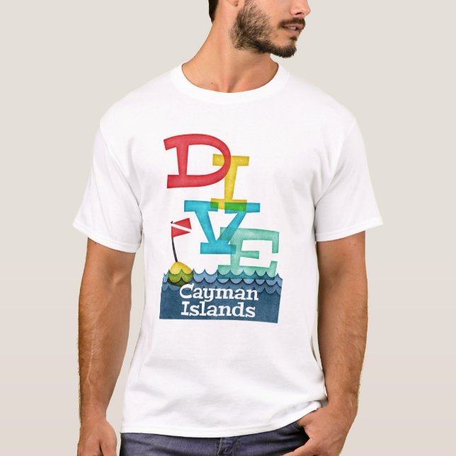 Cayman Islands Dive - Colourful Scuba T-Shirt (Front)