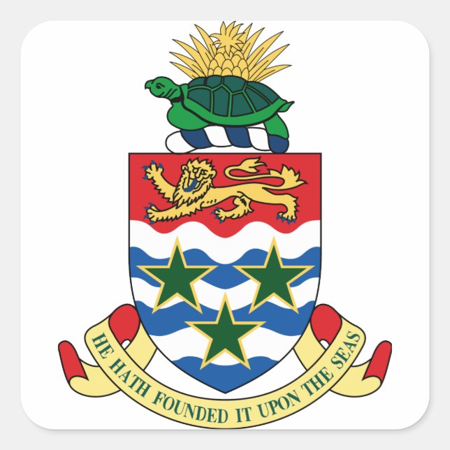 cayman islands emblem square sticker (Front)
